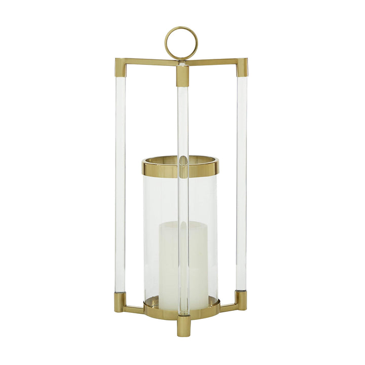 Gold Stainless Steel Contemporary Lantern 23 X 11 Yellow Modern - Diamond Home USA
