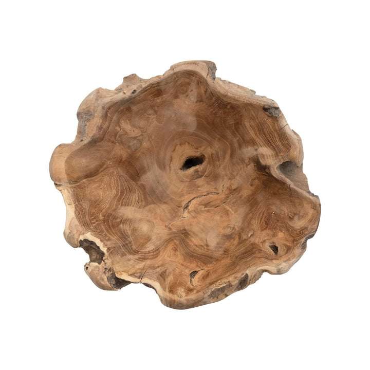 Decorative Teakwood Bowl Brown Teak - Diamond Home USA