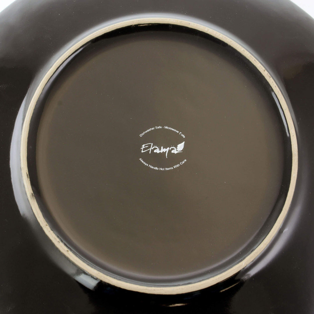 Midnight Blossom 16 Piece Stoneware Dinnerware Set in Blue Floral Casual Round - Diamond Home USA