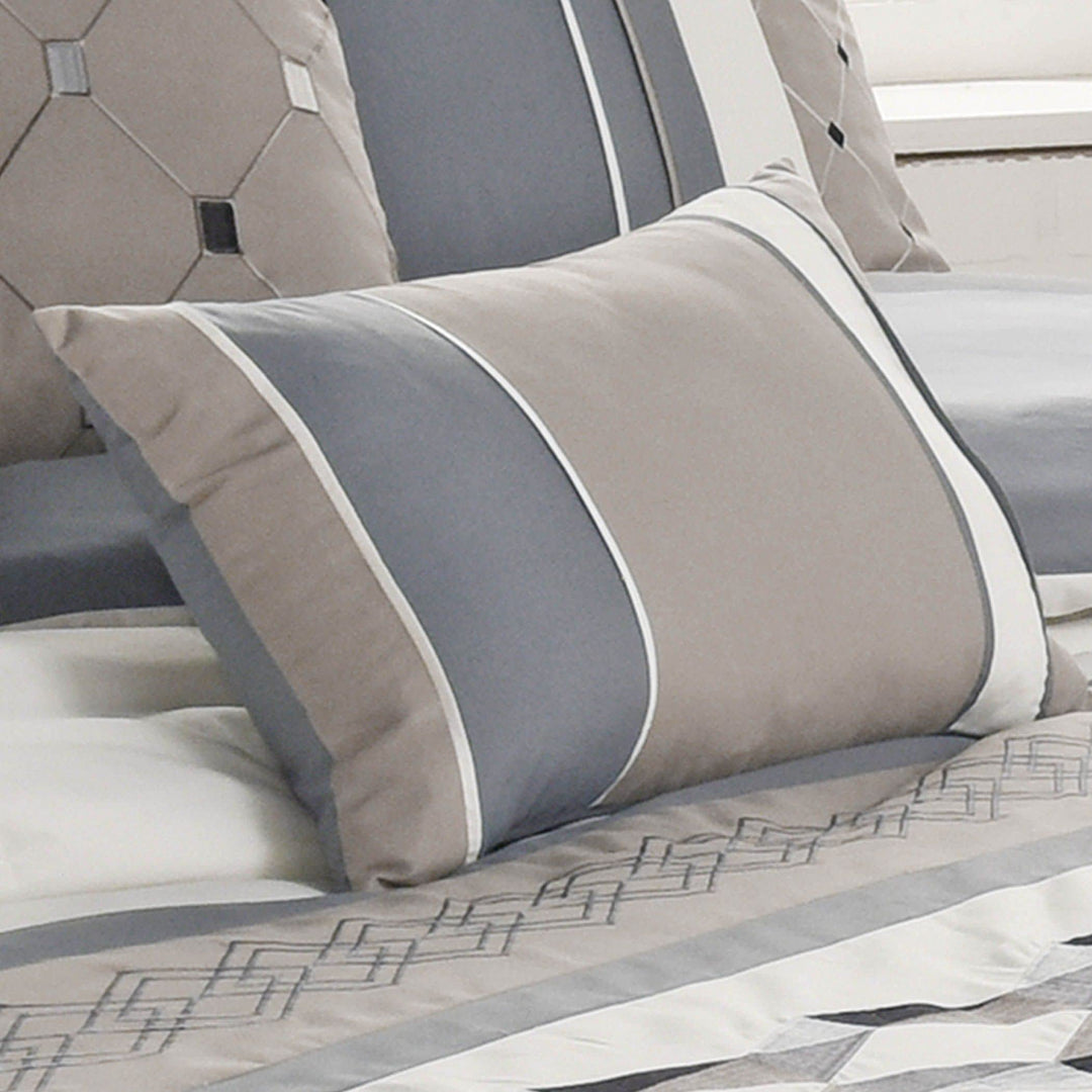 Riverbrook Home Country Manor Comforter Set King Beren - Blue/Tan/Ivory 7 - Diamond Home USA