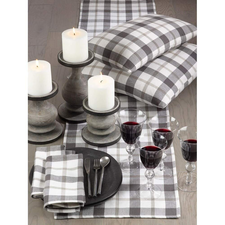 Plaid Design Cotton Placemats (Set of 4) Grey Classic Farmhouse Modern - Diamond Home USA