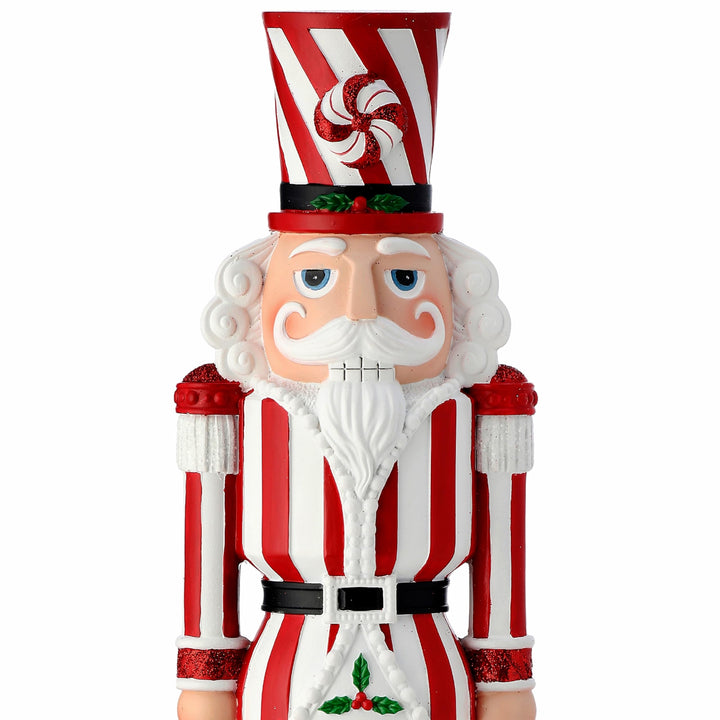 13" Resin Peppermint Nutcracker Red Polyresin - Diamond Home USA