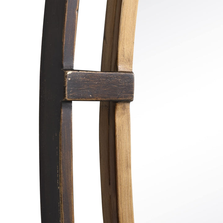 Rustic Bronze Framed Oval Mirror Brown Modern Contemporary - Diamond Home USA