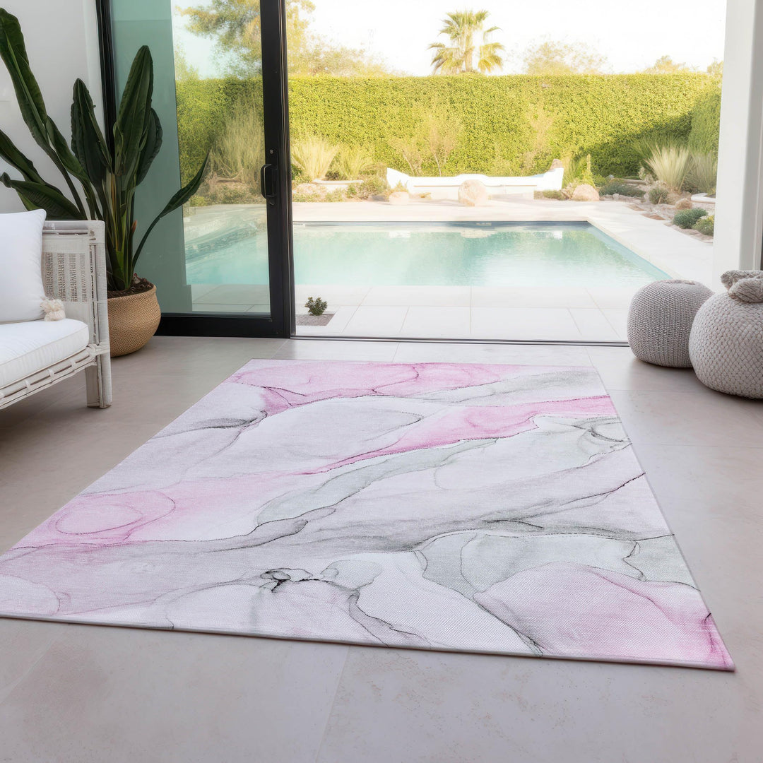 Addison Rugs Chantille ACN515 Pink 9' x 12 Indoor Outdoor Area Rug Stain - Diamond Home USA