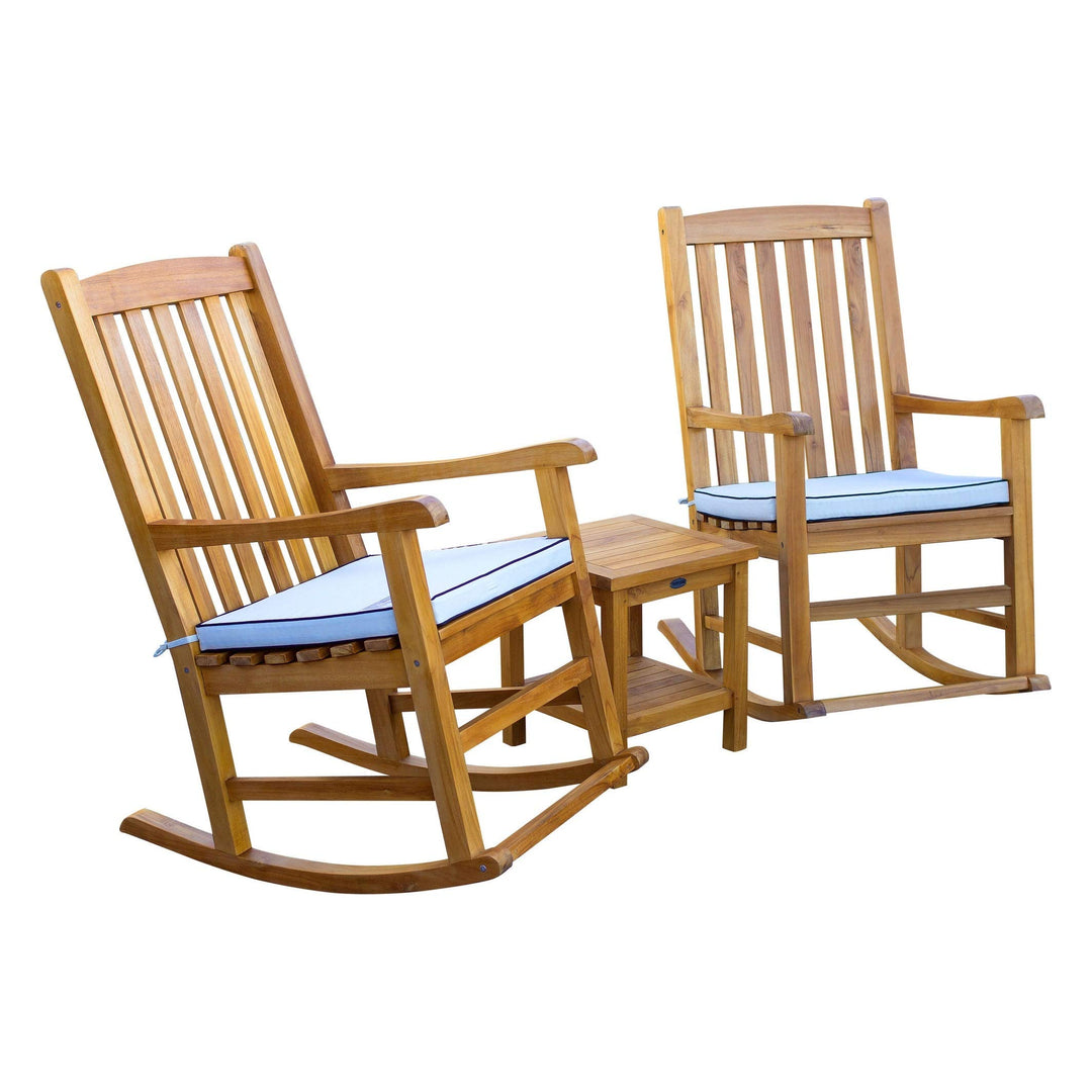 Outdoor Teak Wood Patio End Table with Shelf Brown Traditional Square Weather - Diamond Home USA