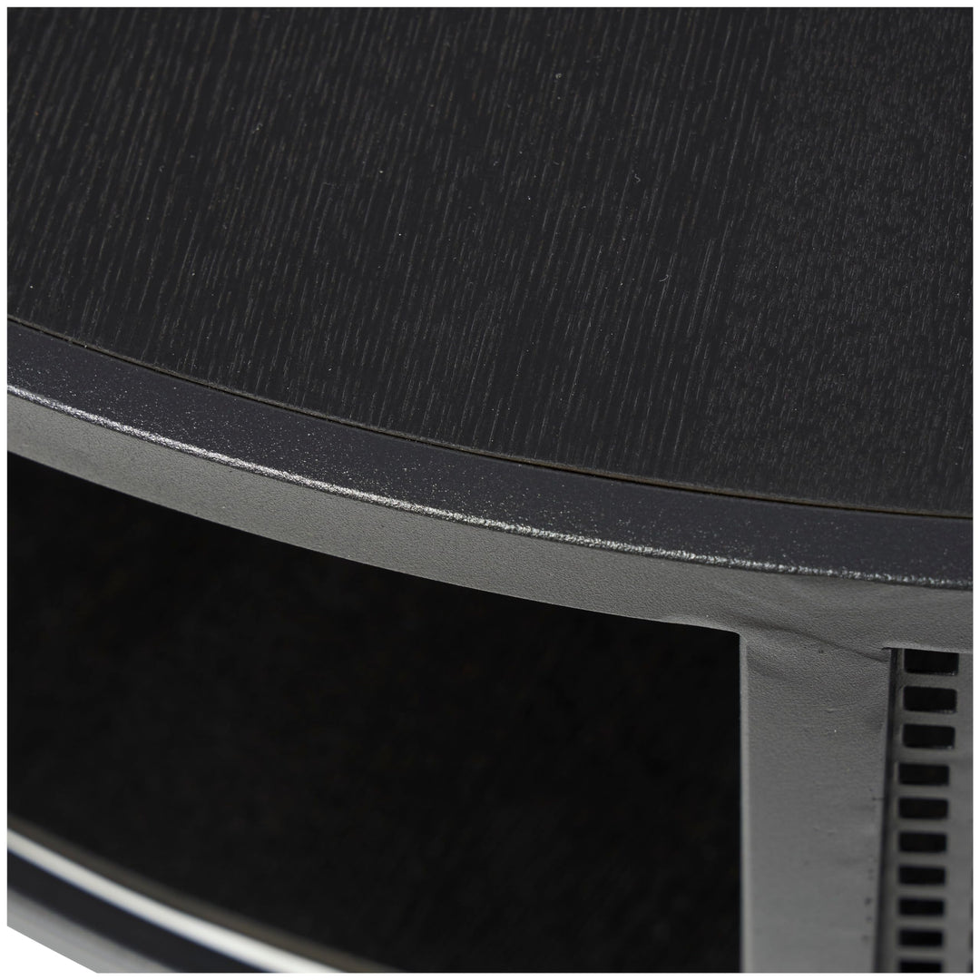 Black Metal Open Grid Frame 1 Shelf Coffee Table with Gold Legs Modern - Diamond Home USA