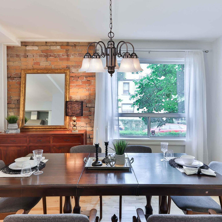 Volume Lighting V4325-79 Chandelier 23" x 23" x 14" Antique Bronze Finish - Diamond Home USA