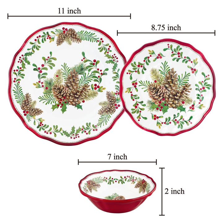 12-piece Dinnerware Set Includes Dinner Plates Salad Bowls Service For 4. - Diamond Home USA