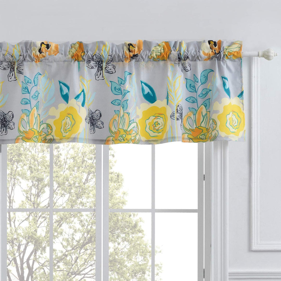 Greenland Home Watercolor Dream Window Treatment 84x19 inches Gray Grey - Diamond Home USA