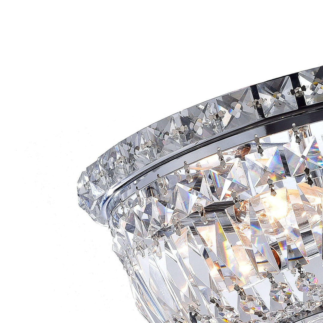 The Lighting Store Elisa Chrome Crystal Basket Flush Mount Chandelier - Diamond Home USA
