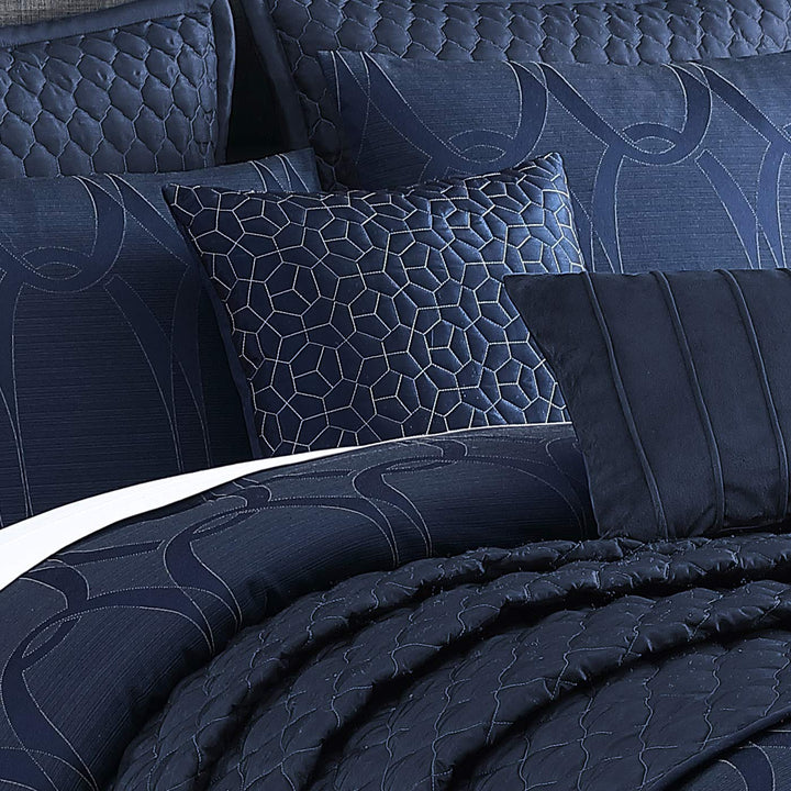 Riverbrook Home 100% Polyester Comforter Set Queen Destiny - Dark Blue 10 - Diamond Home USA