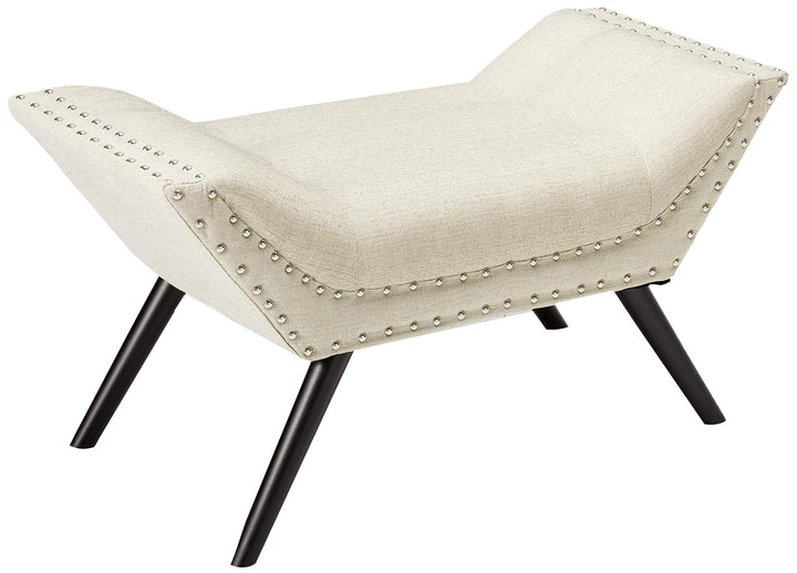 Christopher Knight Home Rosalynn Tufted Fabric Ottoman / Bench Almond
