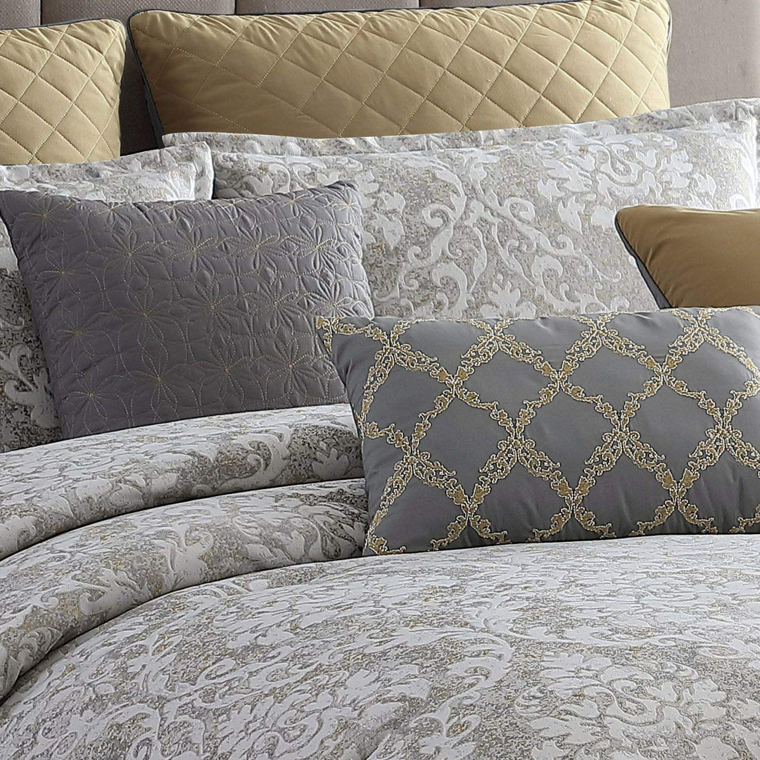 Riverbrook Home 100% Polyester Comforter Set King Lantana - Gray 10 Piece Set - Diamond Home USA