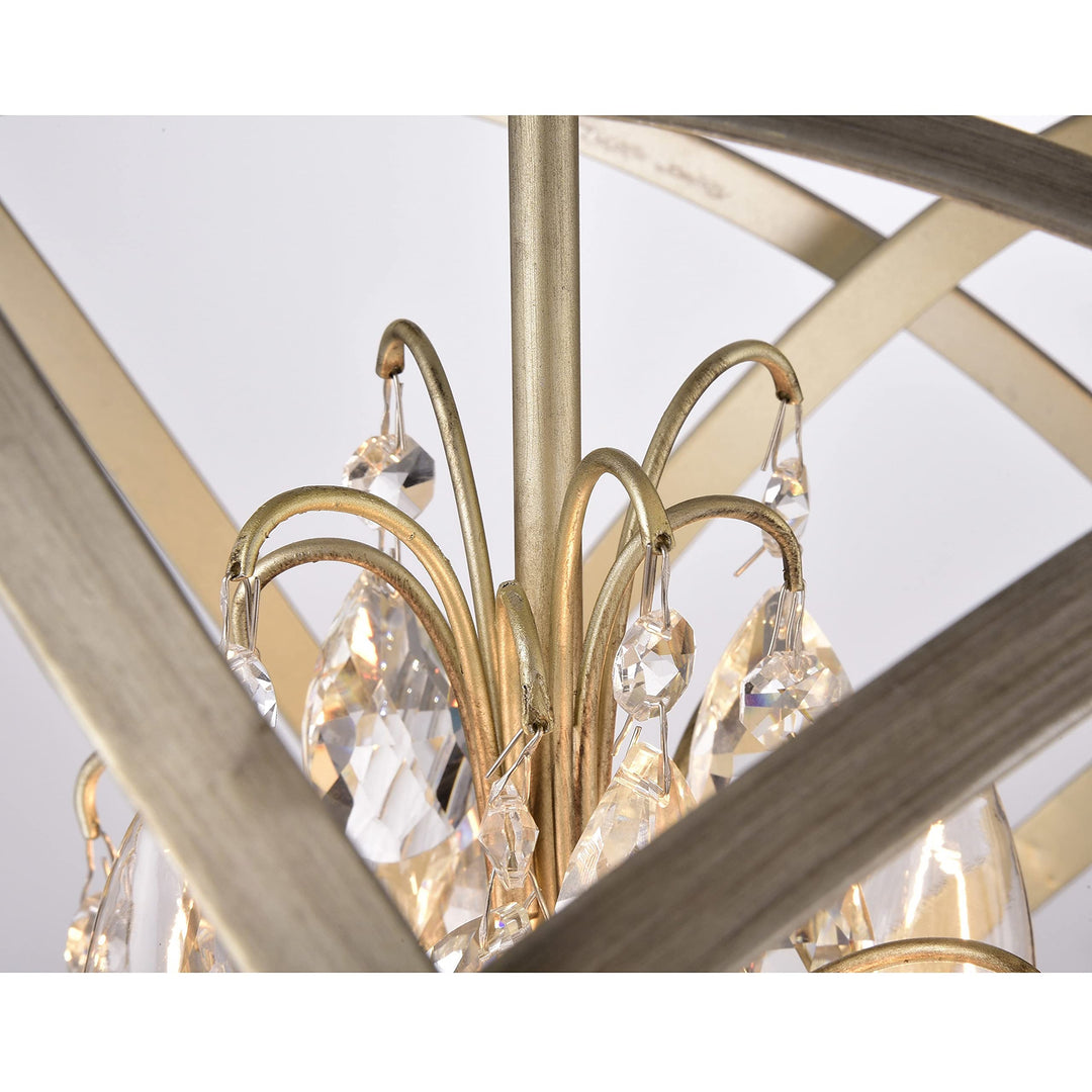 The Lighting Store Benita 4-Light Light Gold with Bronze Metal Crystal Orb - Diamond Home USA