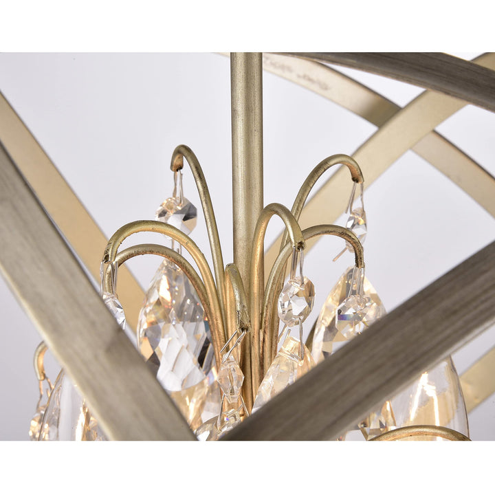 The Lighting Store Benita 4-Light Light Gold with Bronze Metal Crystal Orb - Diamond Home USA