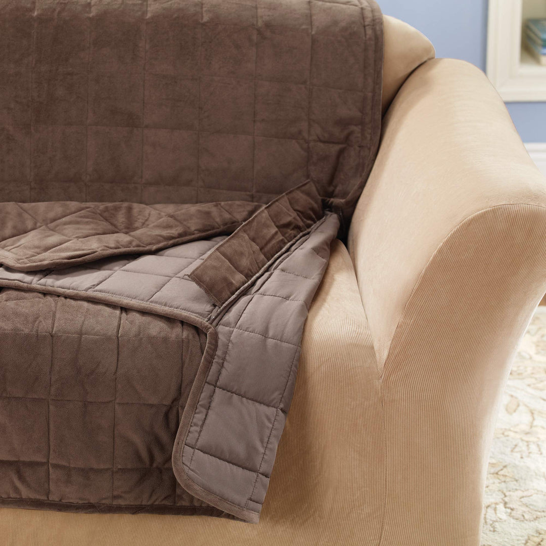 SureFit Deluxe Pet Sofa Cover Furniture Protector Plush Couch Pet Protector