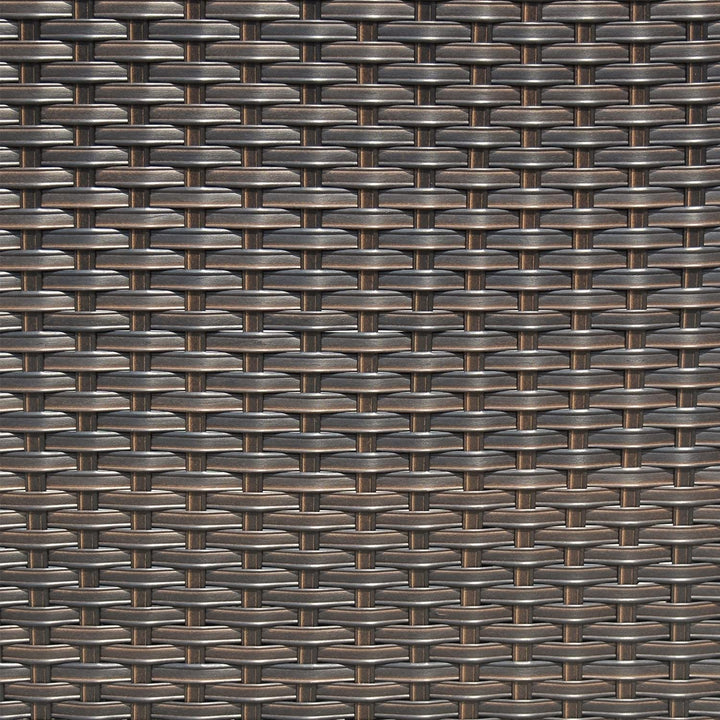 Garden Outdoor Wicker Coffee Table with Glass Top Brown Modern Contemporary - Diamond Home USA