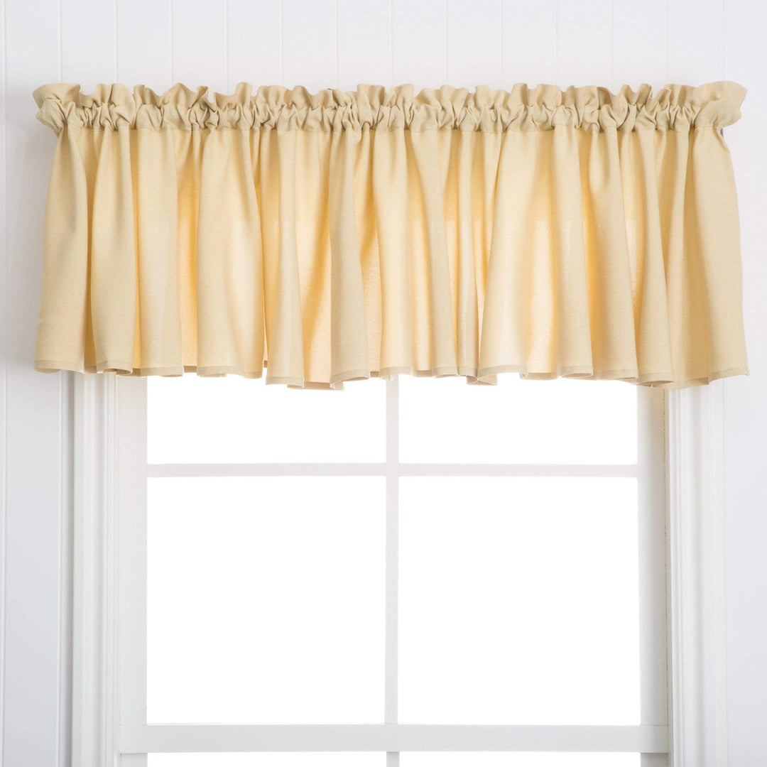 84 Inch Gold Solid Color Window Valance Single Panel Pale Yellow Texture Pattern