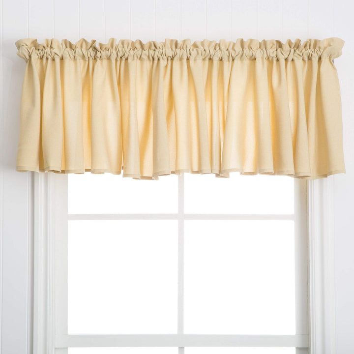 84 Inch Gold Solid Color Window Valance Single Panel Pale Yellow Texture Pattern