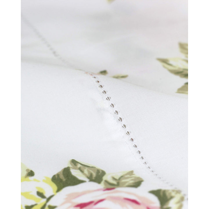 Melange Home Printed Design Cotton Collection 400TC Rose Hemsitich Bed Sheet Set Twin - Diamond Home USA