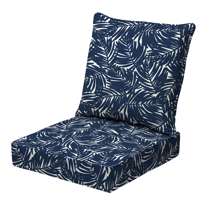 Arden Selections earthFIBER Outdoor Deep Seat Cushion Set 24 x 24 Water Navy Blue King Palm
