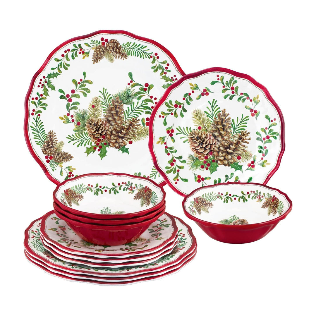 12-piece Dinnerware Set Includes Dinner Plates Salad Bowls Service For 4.