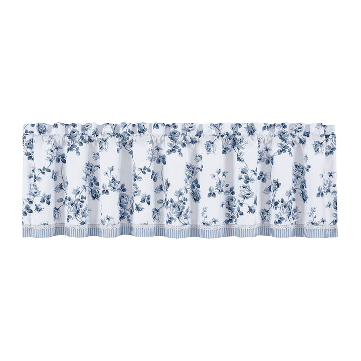 Window Straight Valance Blue Floral Farmhouse French Country Shabby Chic - Diamond Home USA