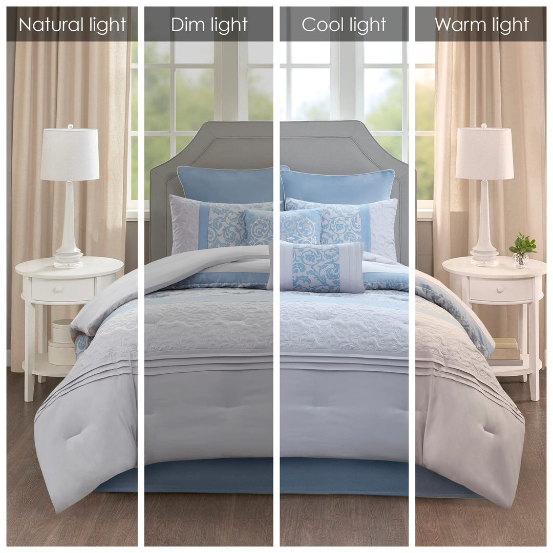 510 DESIGN Luxe Quilted Comforter Set Modern Transitional Design All Season Down