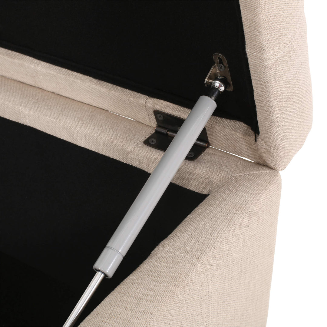 Christopher Knight Home Hedda Tufted Fabric Storage Ottoman Dark Gray+Dark