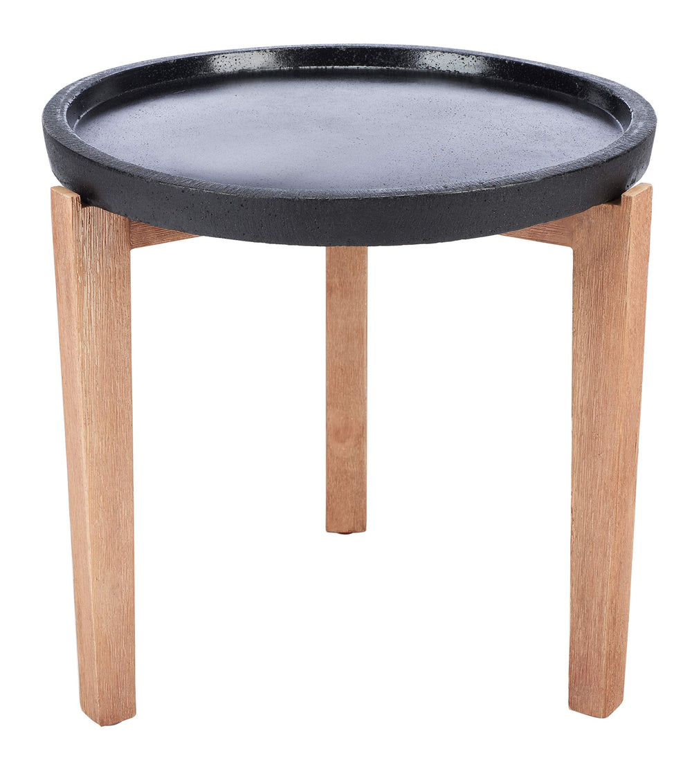 Safavieh Outdoor Collection Serka Natural/Black Side Table PAT1510A - Diamond Home USA