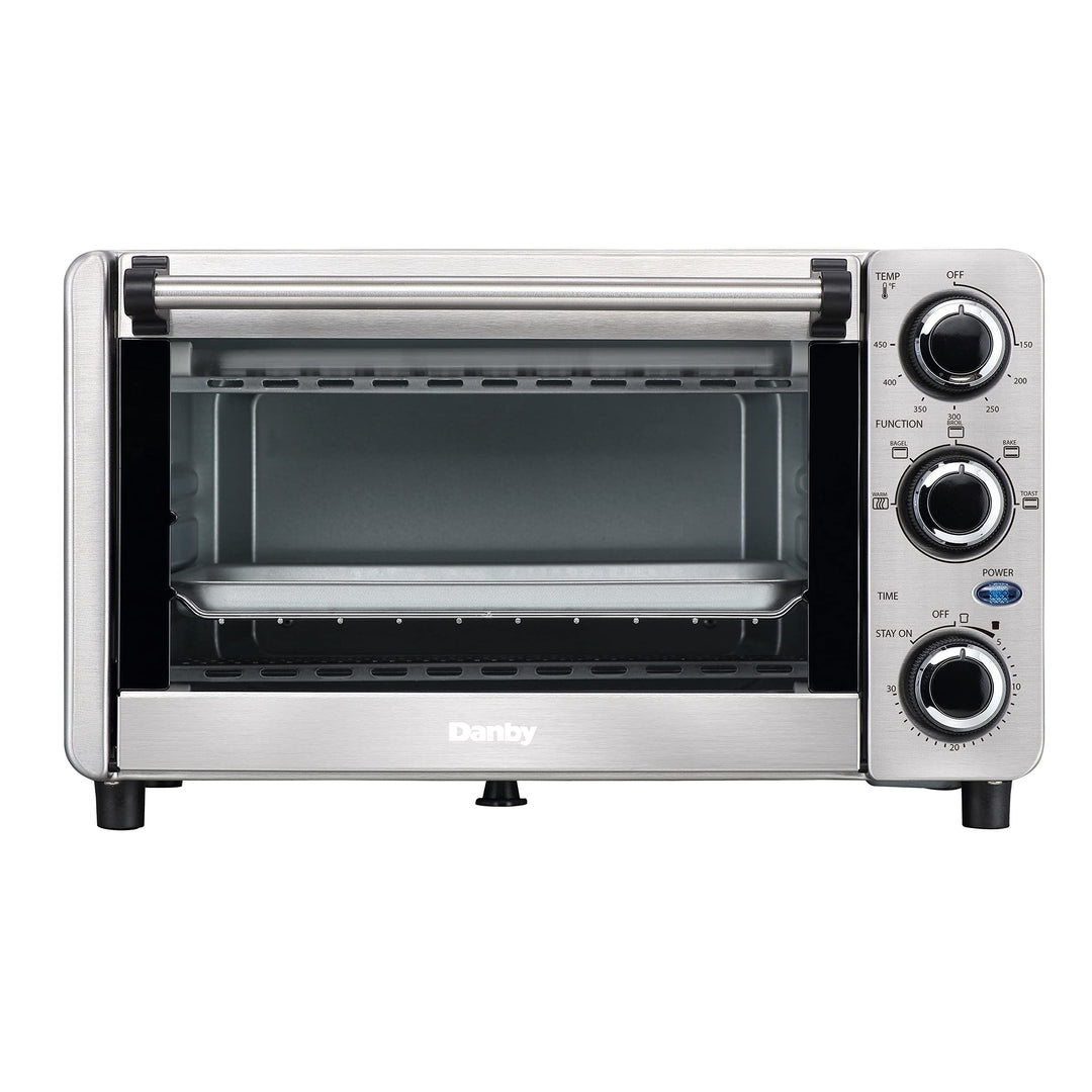 0.4 Cu Ft/12l 4 Slice Countertop Toaster Oven In Stainless Steel