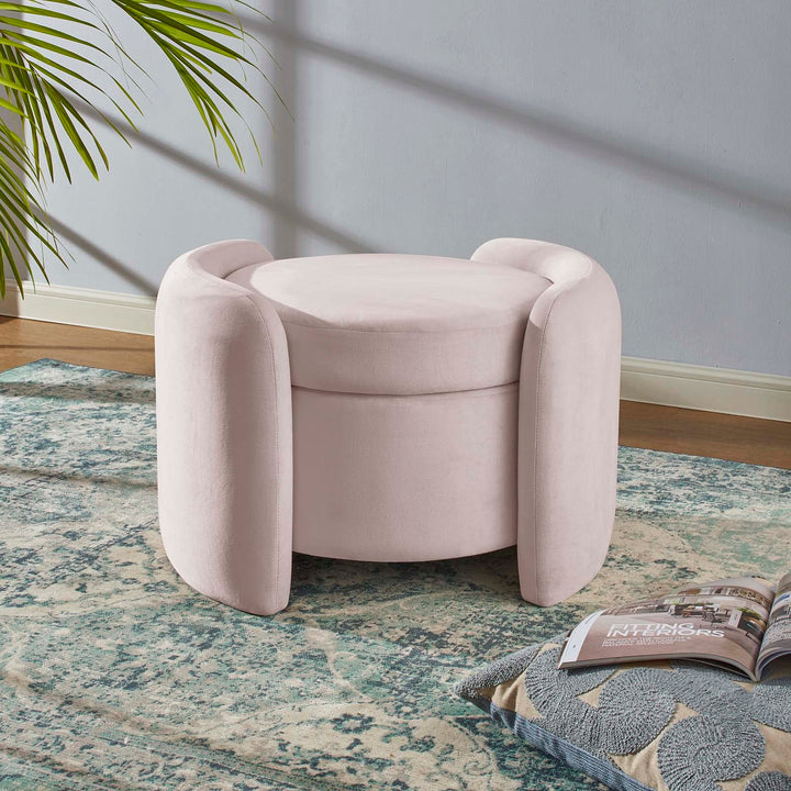 Modway EEI-6055-PNK Nebula Upholstered Performance Velvet Ottoman Pink