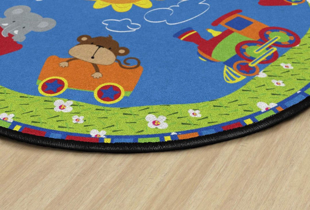 Flagship Carpets Animal Cutie Train Kids and Baby Area Rug for Kids Room Home - Diamond Home USA