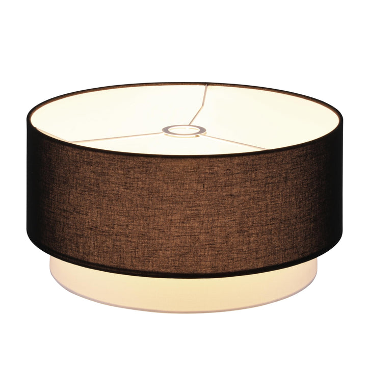Large Premium Double Drum Linen Shade-black White Black Modern Contemporary - Diamond Home USA