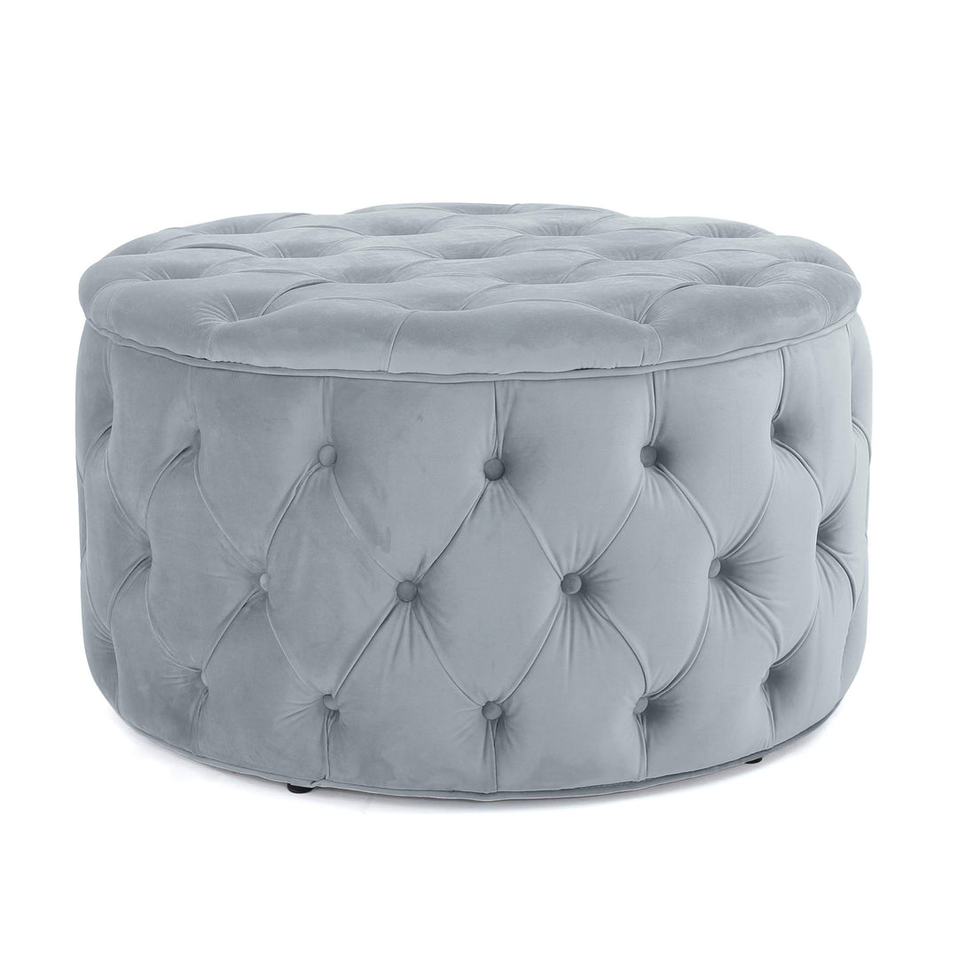 Christopher Knight Home Zelfa Velvet Ottoman Light Grey