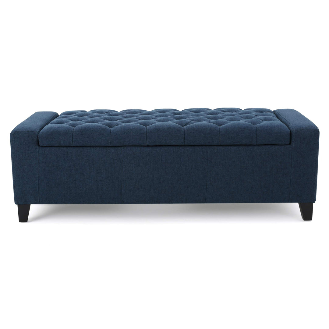 Christopher Knight Home Hikaru Fabric Storage Ottoman Dark Blue Dimensions:
