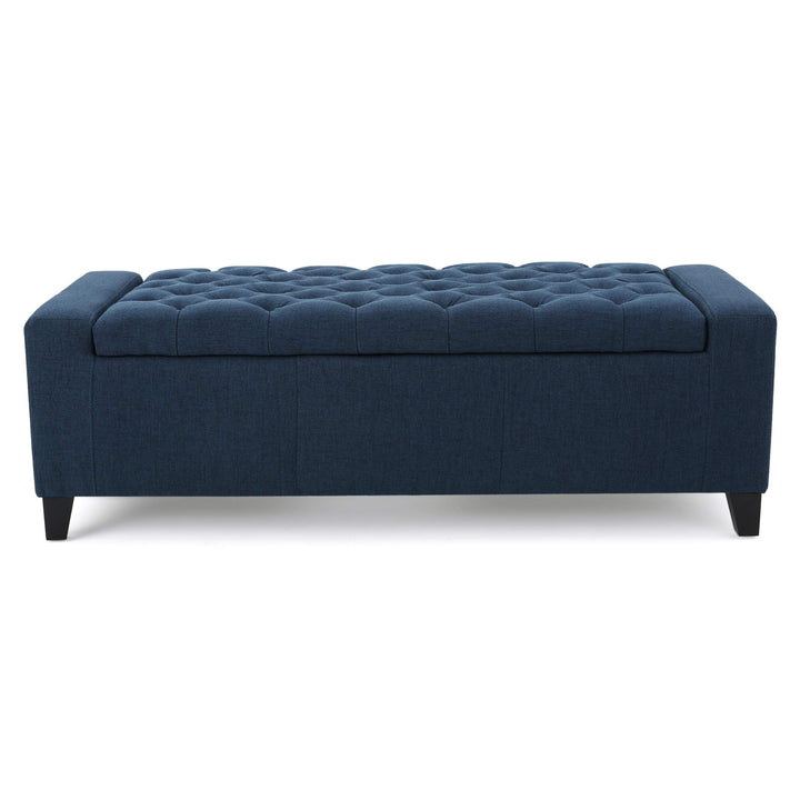 Christopher Knight Home Hikaru Fabric Storage Ottoman Dark Blue Dimensions: