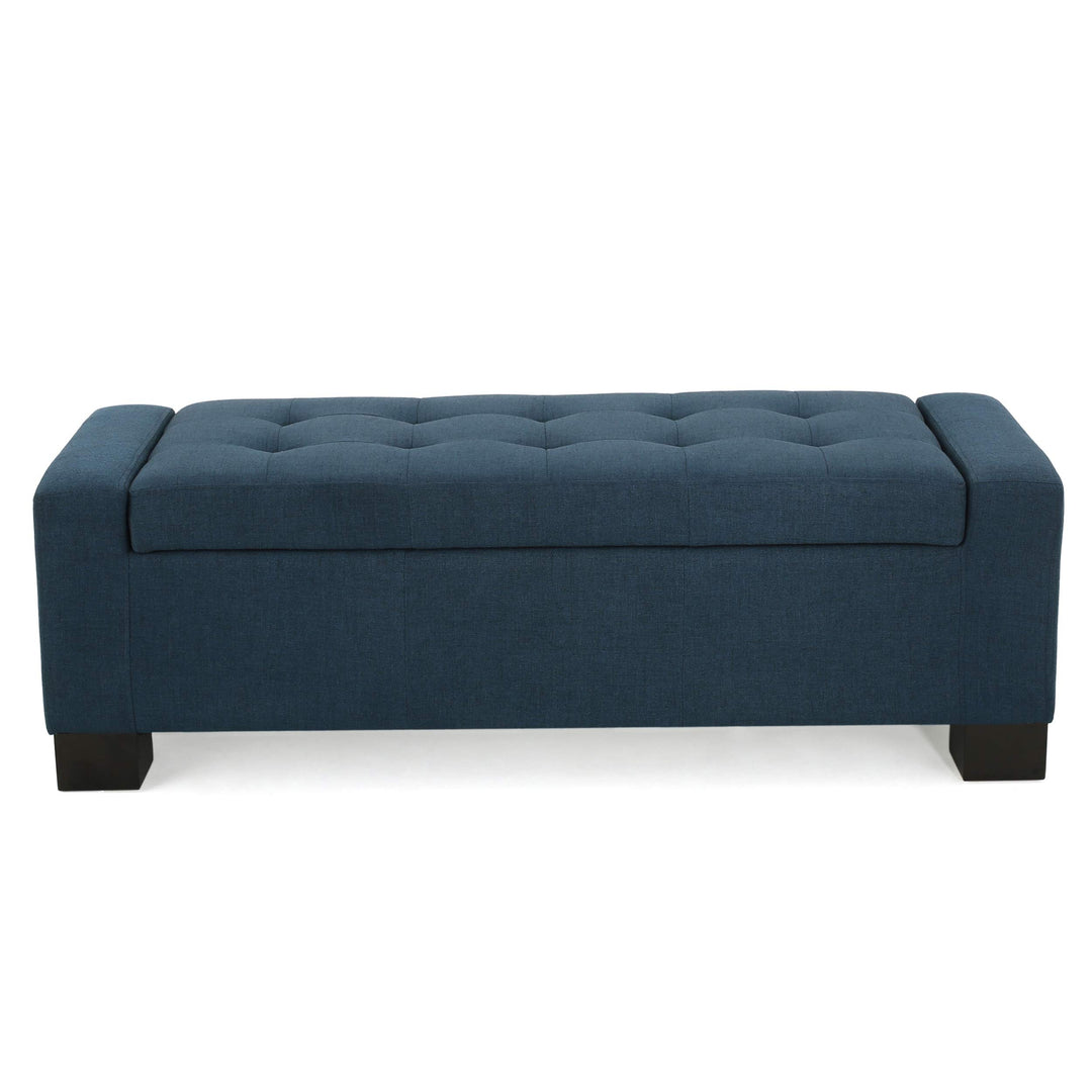 Christopher Knight Home Guernsey Fabric Storage Ottoman Dark Blue