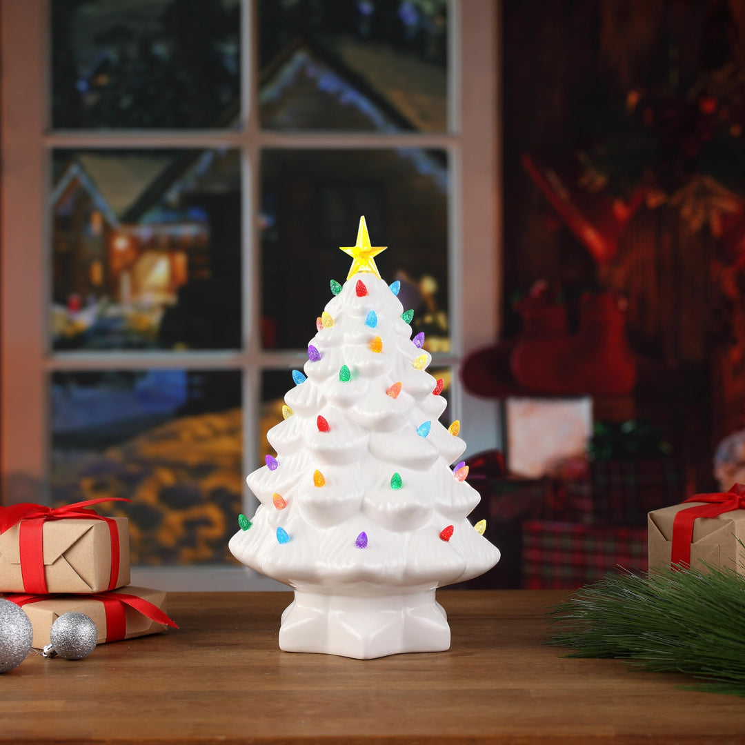 14" Nostalgic Ceramic Tree White