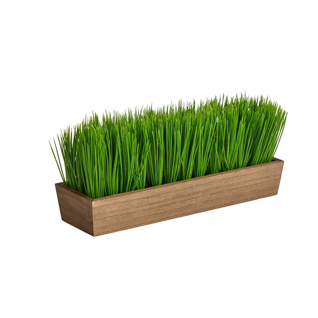 12" Grass Artificial Plant in Decorative Planter 3" Brown - Diamond Home USA