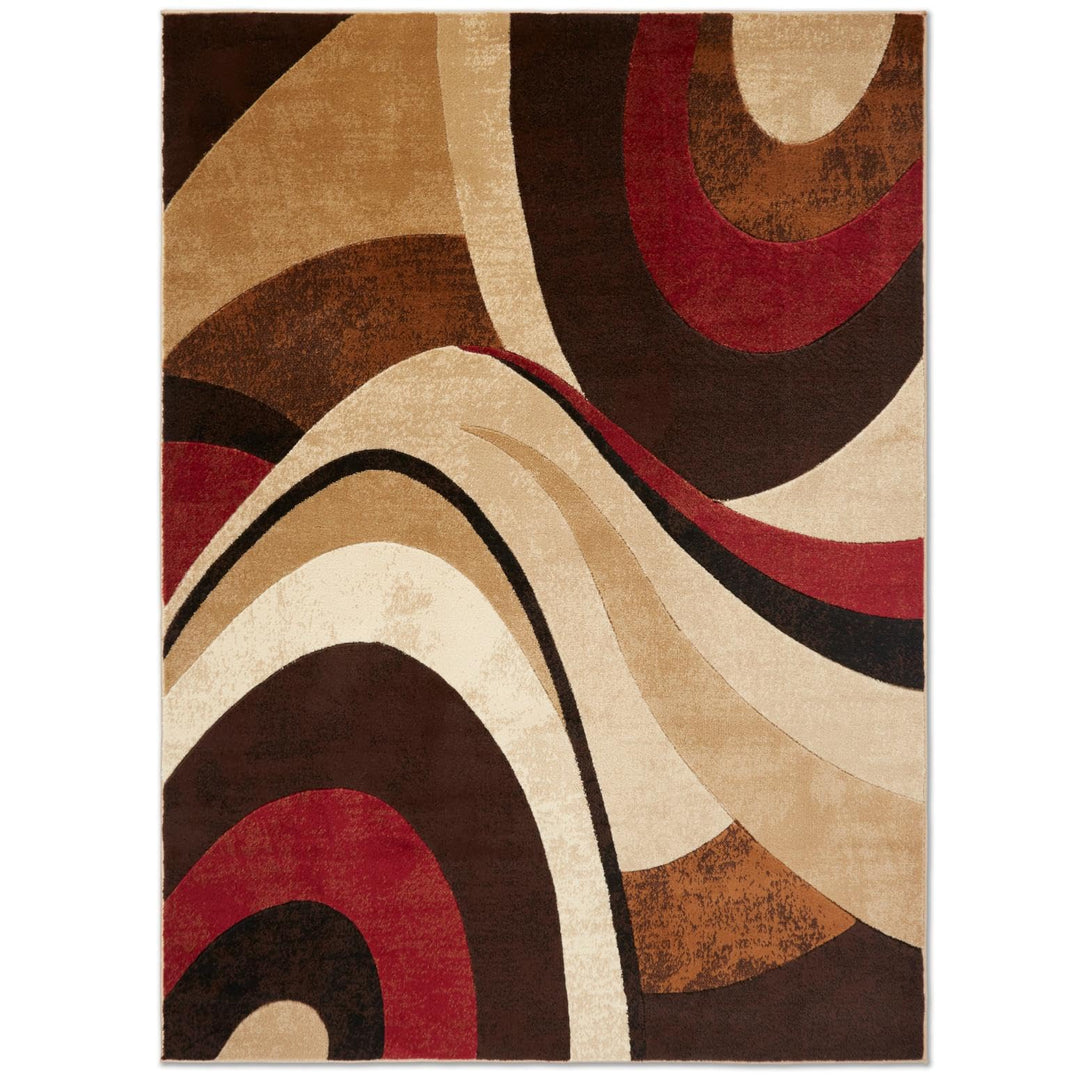 Home Dynamix Tribeca Slade Modern Area Rug Abstract Brown/Red 7'10"x10'6" 7'10"x10'6" - Brown/Red
