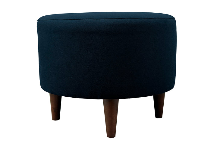 MJL Furniture Designs Sophia Collection Dawson Series Contemporary Round Ottoman Dark Blue - Diamond Home USA