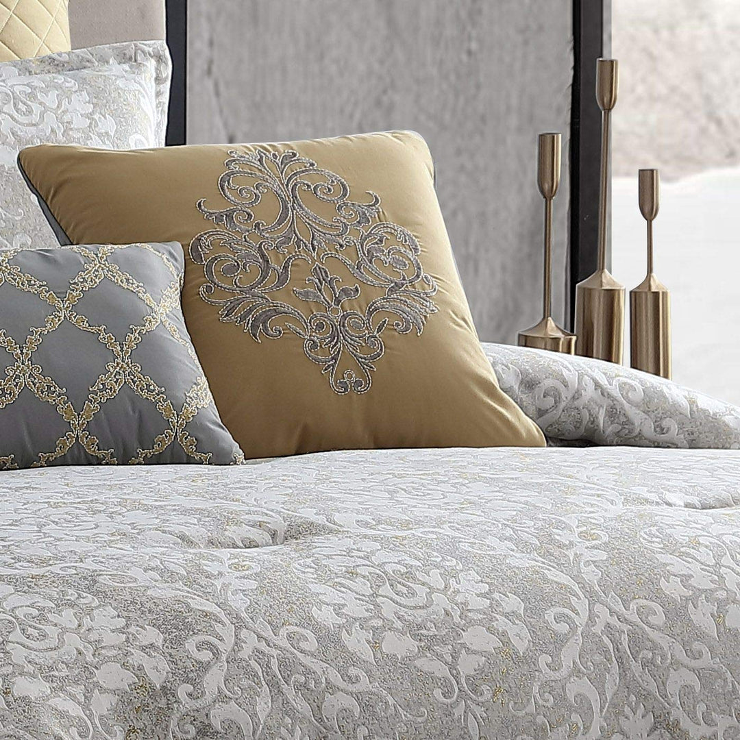 Riverbrook Home 100% Polyester Comforter Set King Lantana - Gray 10 Piece Set - Diamond Home USA