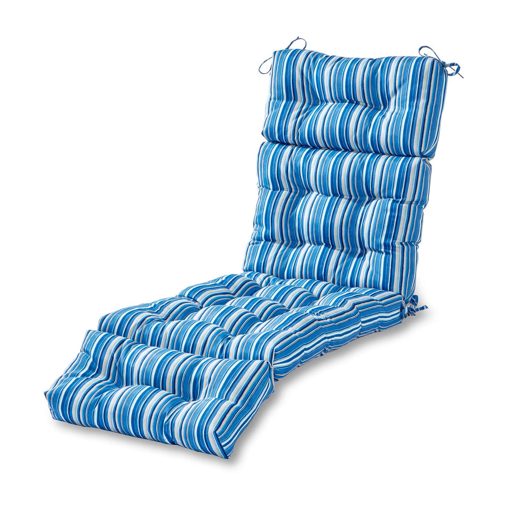 72" Lounge Cushion Blue Stripes Outdoor 6ft Patio Chaise Pad for Lounger Striped Sapphire