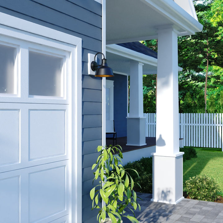 Dark Bronze Motion Sensor Dusk to Dawn Outdoor Wall Light Farmhouse Metal - Diamond Home USA