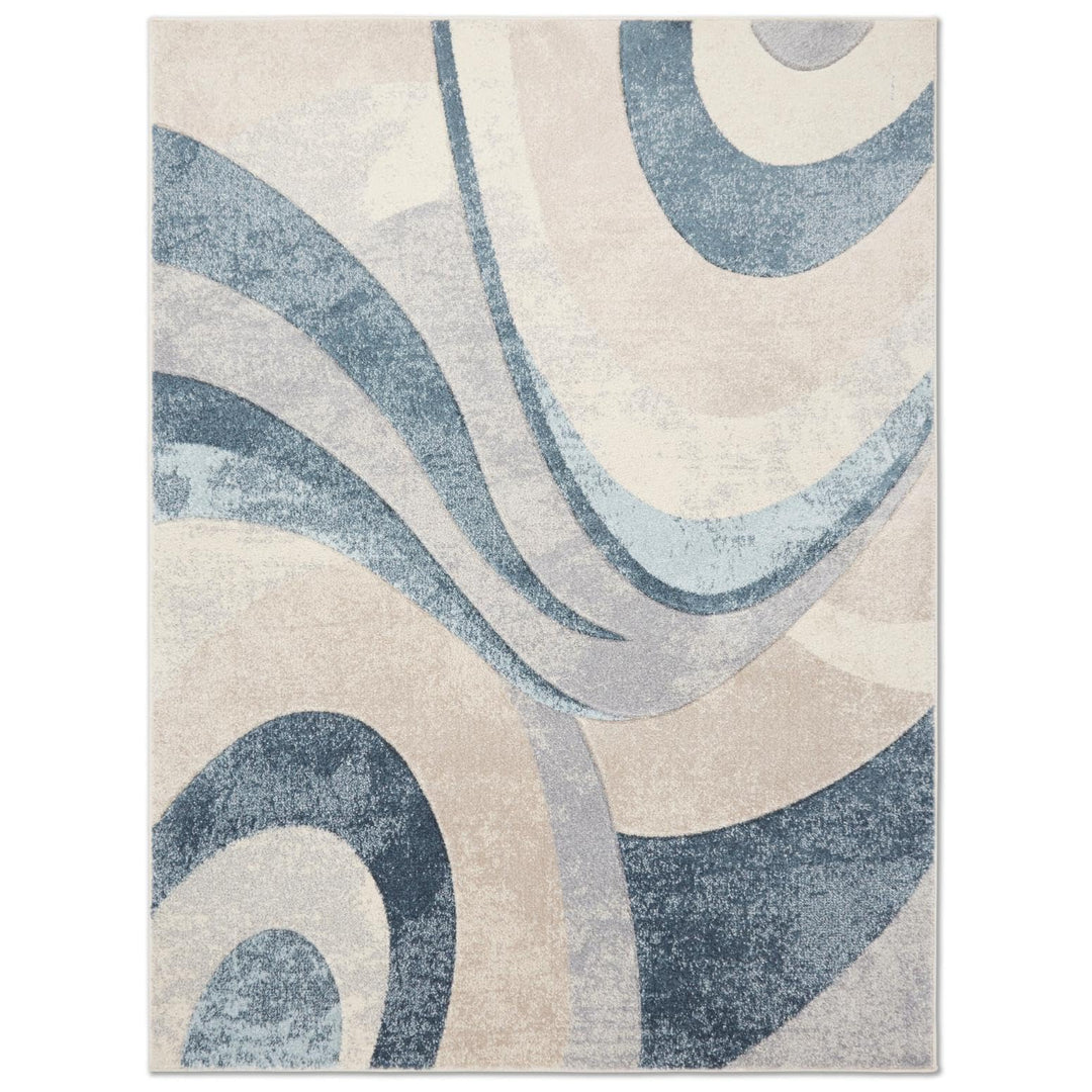 Home Dynamix Tribeca Slade Modern Area Rug Abstract Blue 6'7"x9'10" 6'7"x9'10" - Blue/Beige