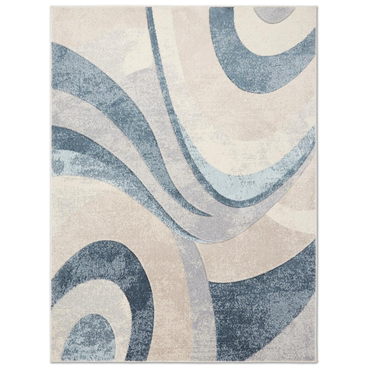 Home Dynamix Tribeca Slade Modern Area Rug Abstract Blue 6'7"x9'10" 6'7"x9'10" - Blue/Beige