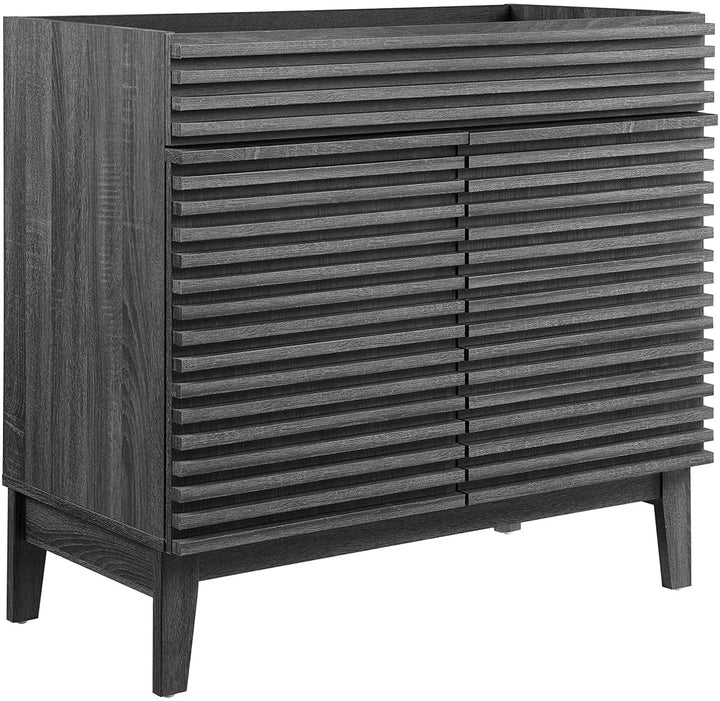 Modway Render 36" Bathroom Vanity Cabinet in Charcoal-Sink Basin Not Included 36