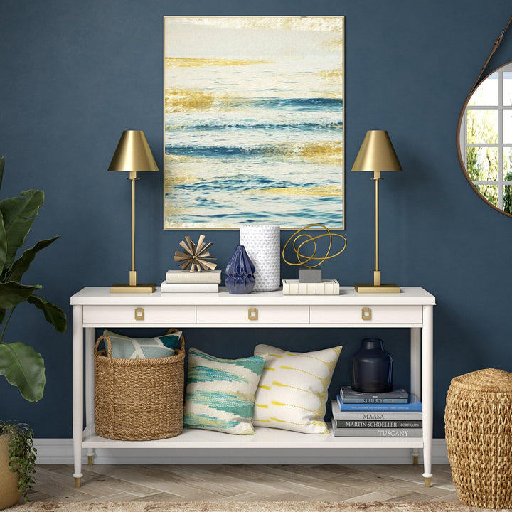 28" Tall Table Lamp with Metal Shade 9" Wide Gold Modern Contemporary Brass - Diamond Home USA