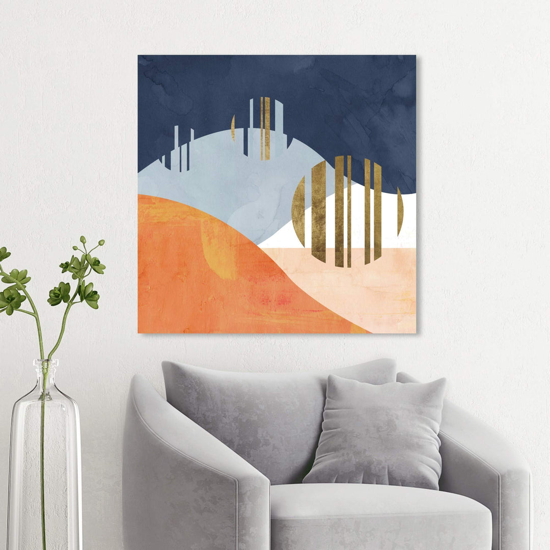 Wynwood Studio Abstract Wall Art Canvas Prints 'The Desert Night' Geometric Home 30 x 30 - Diamond Home USA